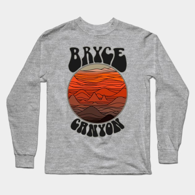 Retro Bryce Canyon Long Sleeve T-Shirt by darklordpug